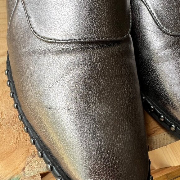 Adrianna Papell size 9 Silver Metallic Studded Loafers - Picture 3 of 14